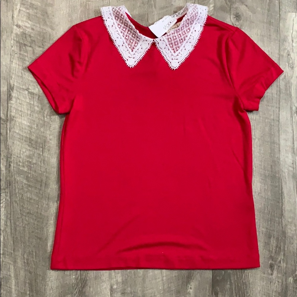 Pink Lace Collar Shirt